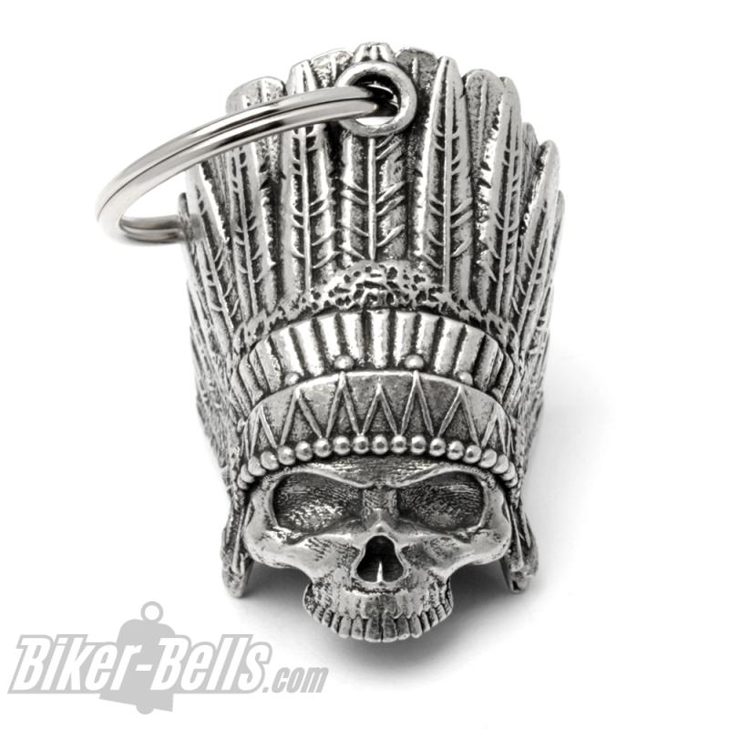 3D Indian Skull Biker-Bell Häuptling Totenkopf Motorrad Glöckchen Ride Bell Geschenk